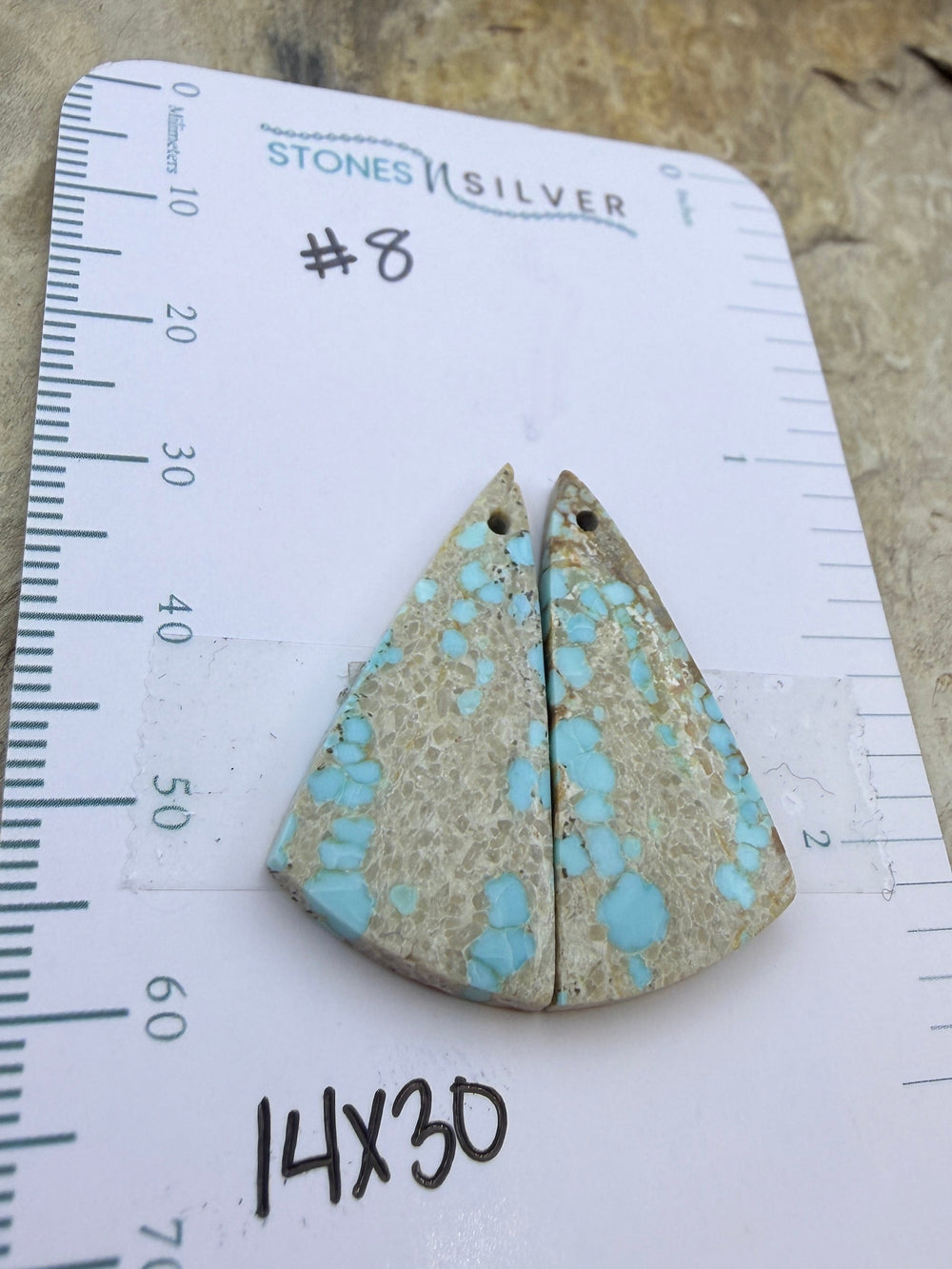 RARE Number 8 Turquoise (Nevada) Matching Earring Slab Bead