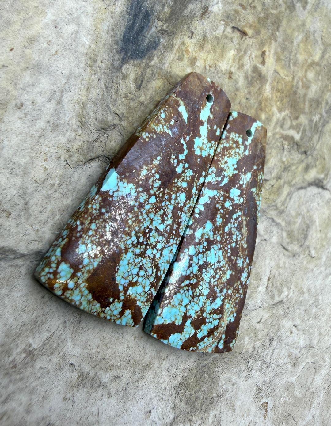 RARE Number 8 Turquoise (Nevada) Matching Earring Slab Bead