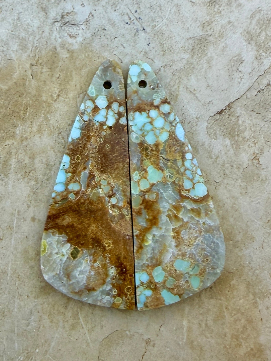 RARE Number 8 Turquoise (Nevada) Matching Earring Slab Bead