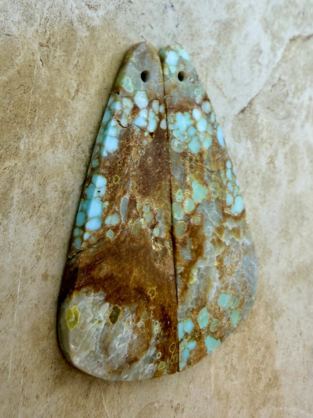 RARE Number 8 Turquoise (Nevada) Matching Earring Slab Bead