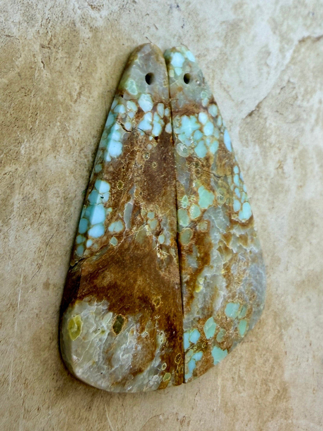 RARE Number 8 Turquoise (Nevada) Matching Earring Slab Bead