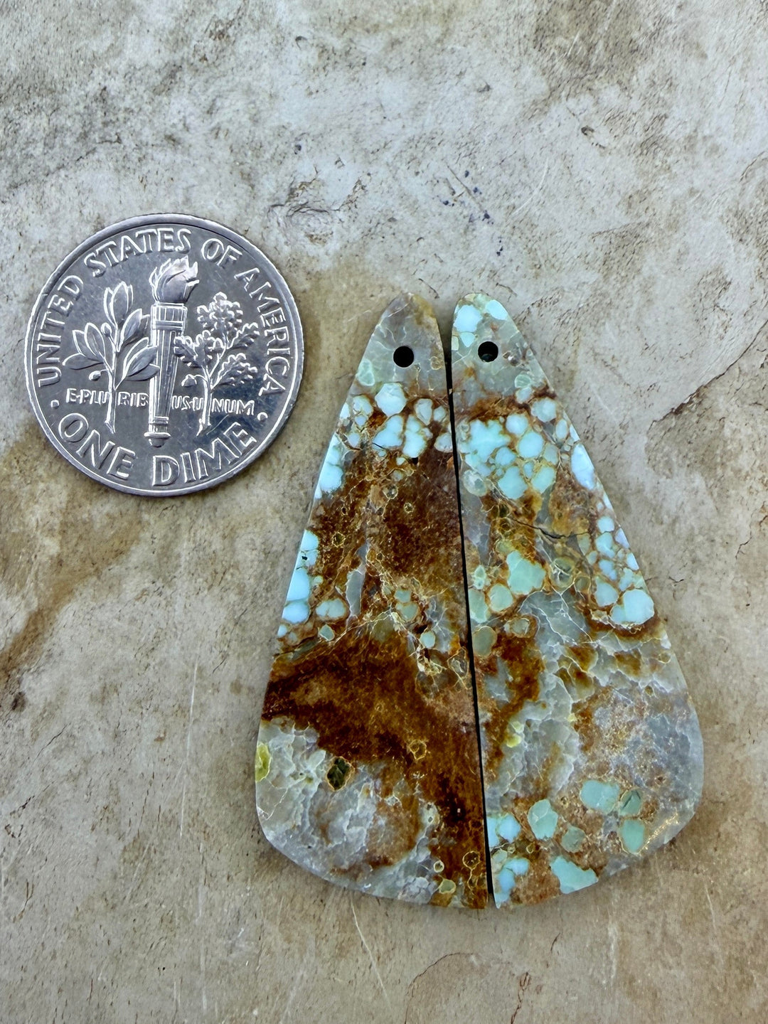 RARE Number 8 Turquoise (Nevada) Matching Earring Slab Bead