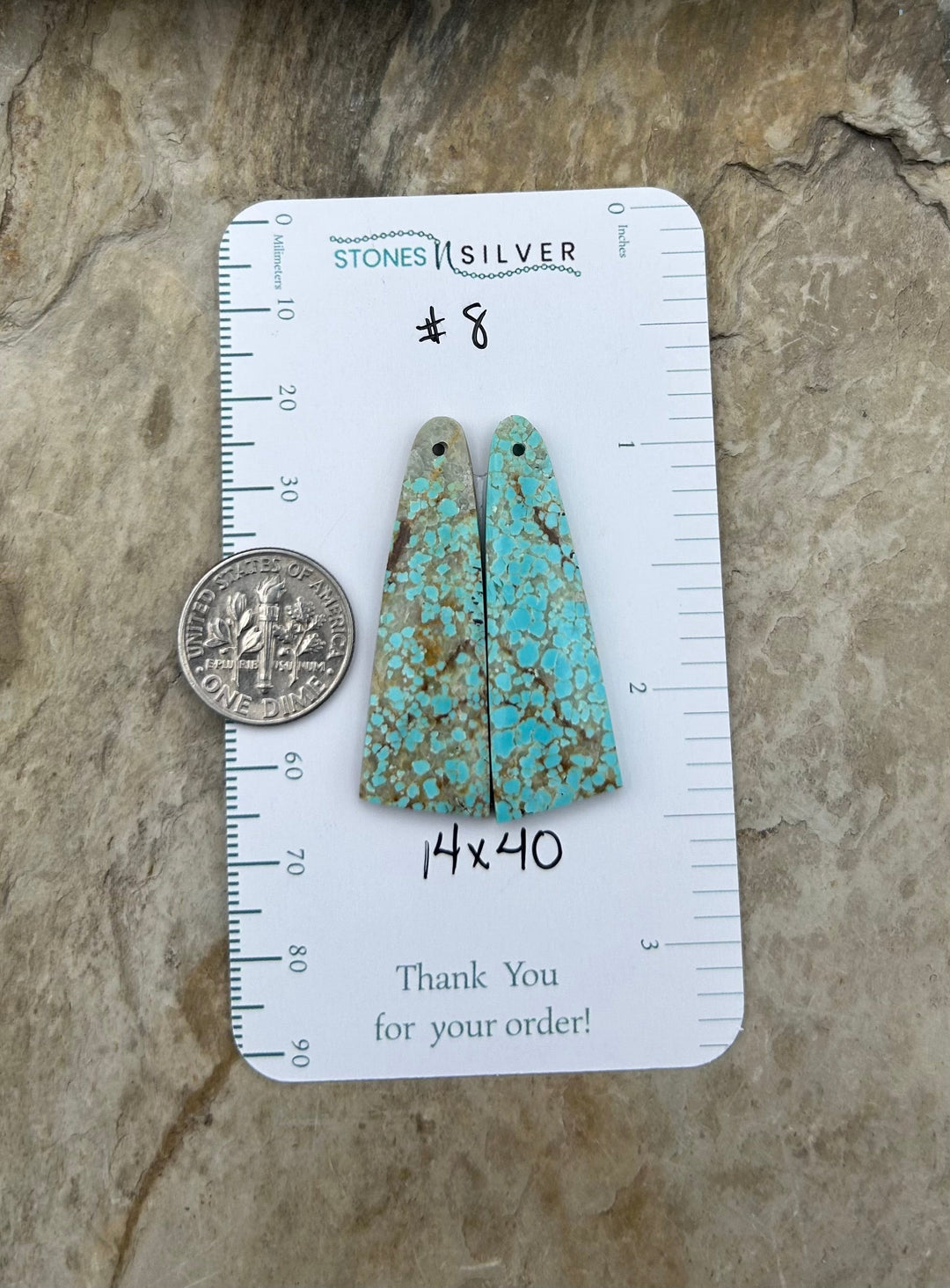 RARE Number 8 Turquoise (Nevada) Matching Earring Slab Bead