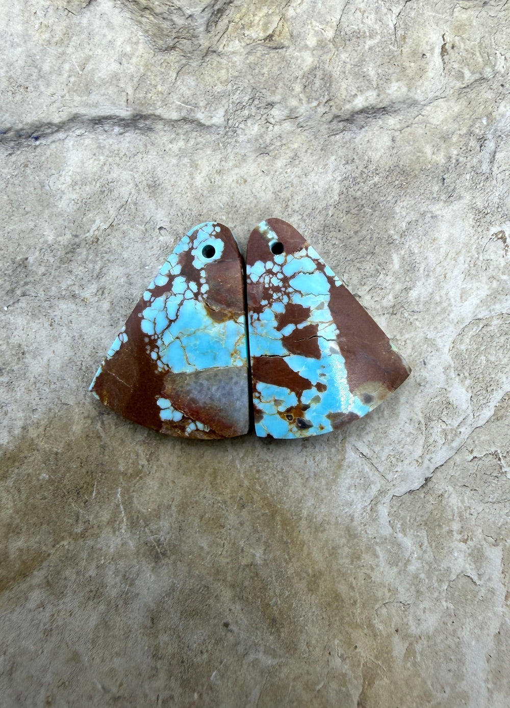 RARE Number 8 Turquoise (Nevada) Matching Earring Slab Bead