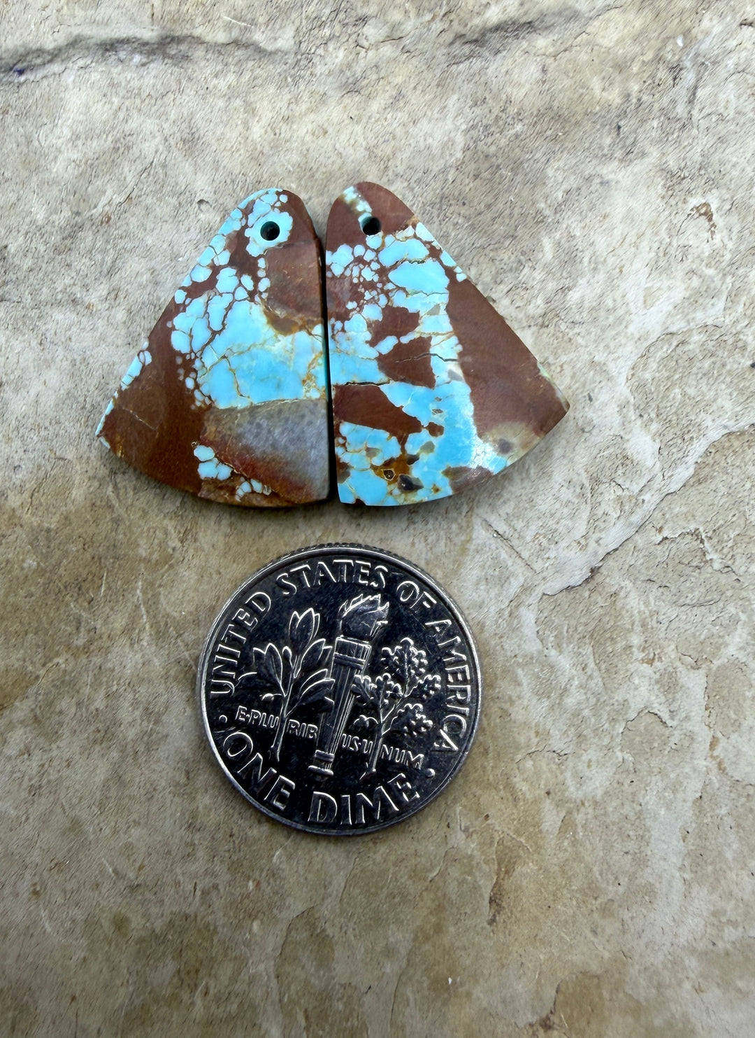 RARE Number 8 Turquoise (Nevada) Matching Earring Slab Bead