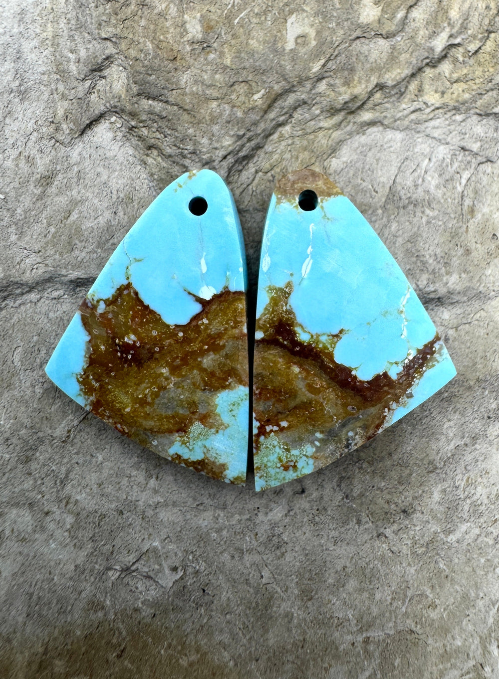 RARE Number 8 Turquoise (Nevada) Matching Earring Slab Bead