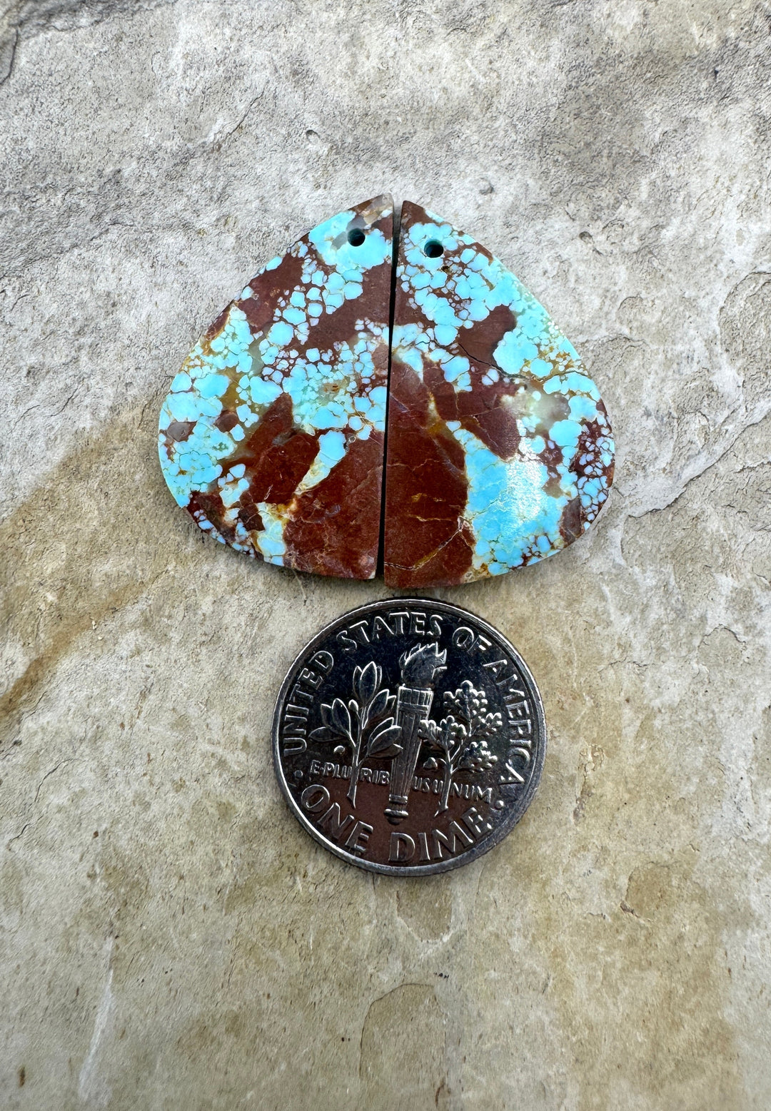 RARE Number 8 Turquoise (Nevada) Matching Earring Slab Bead