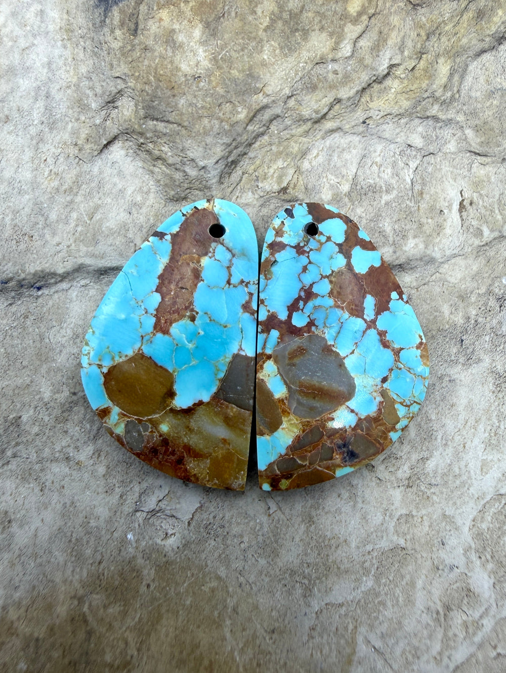 RARE Number 8 Turquoise (Nevada) Matching Earring Slab Bead