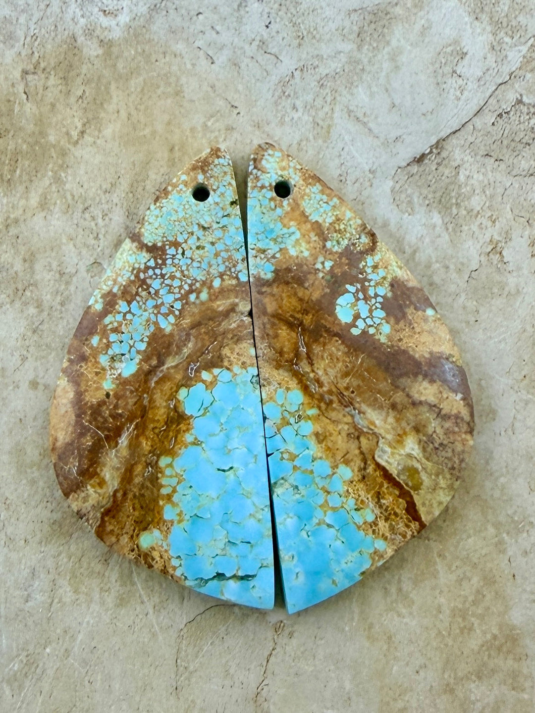 RARE Number 8 Turquoise (Nevada) Matching Earring Slab Bead