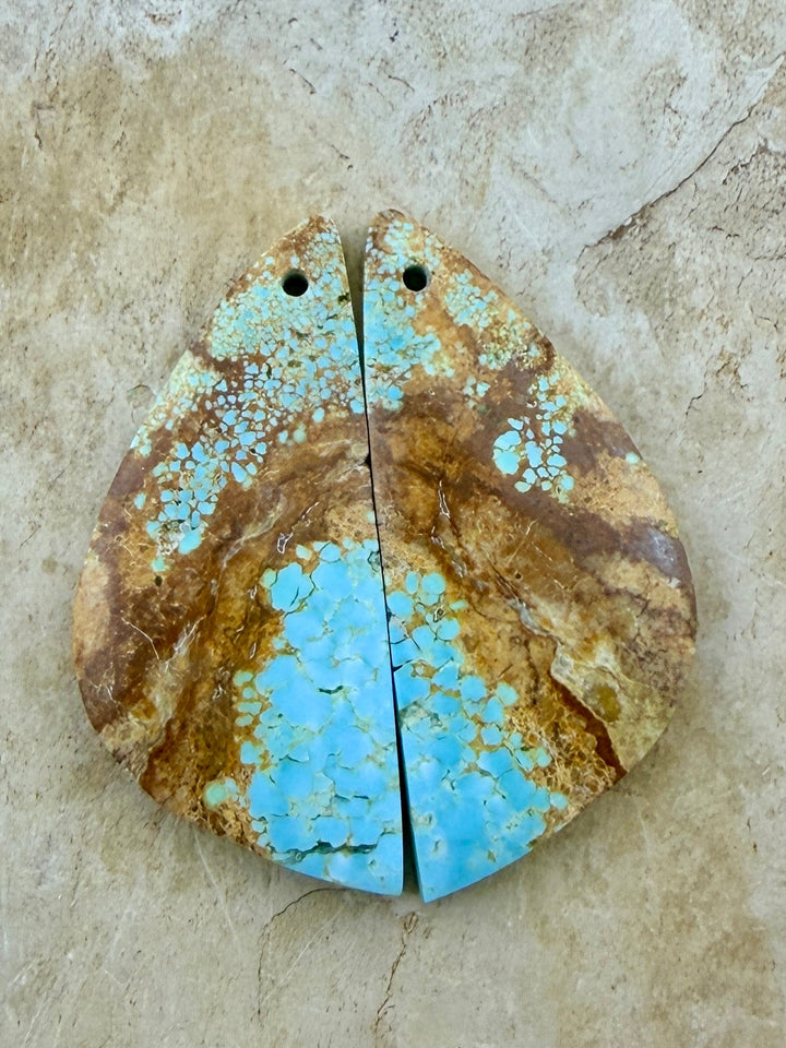 RARE Number 8 Turquoise (Nevada) Matching Earring Slab Bead