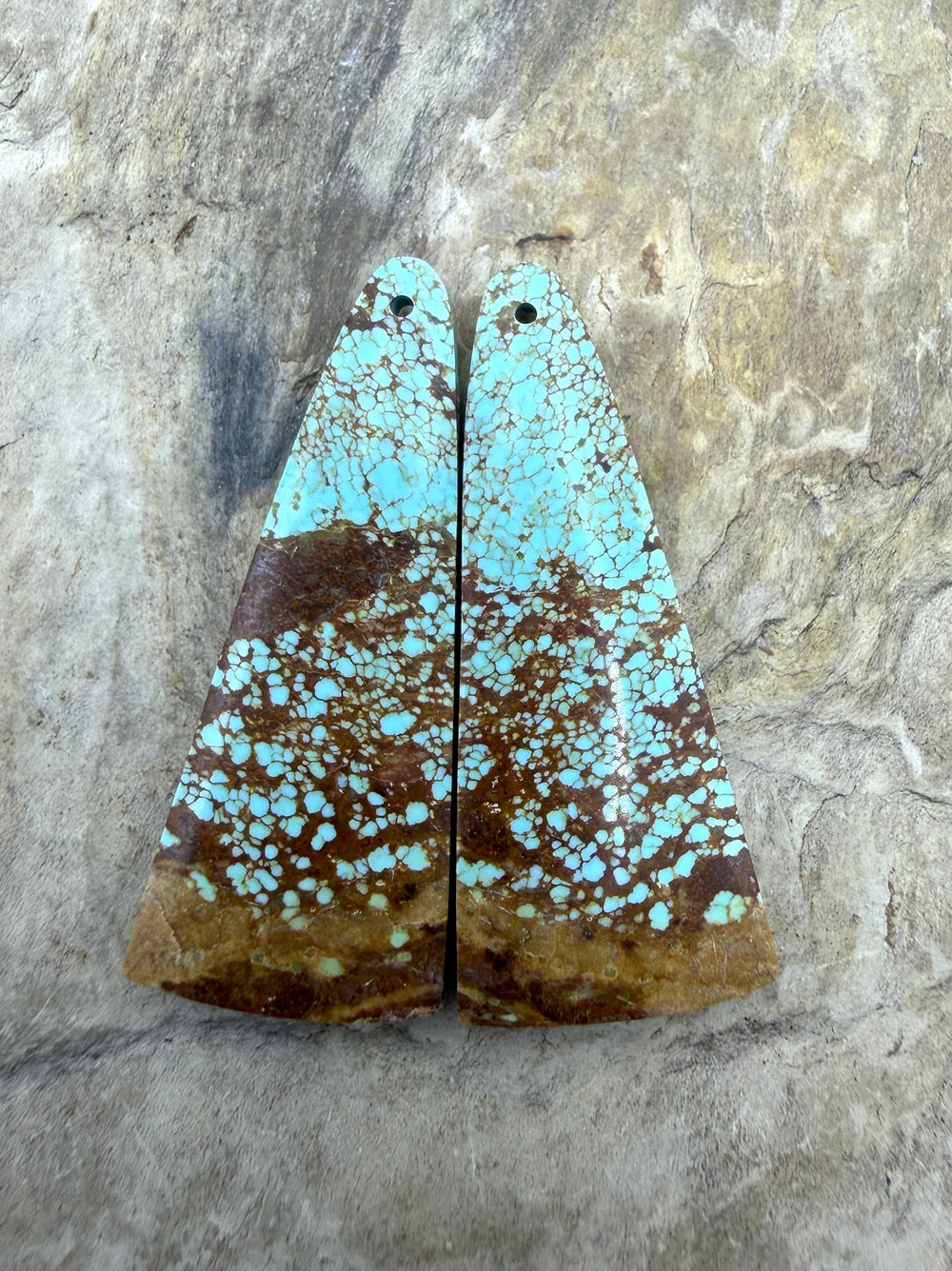 RARE Number 8 Turquoise (Nevada) Matching Earring Slab Bead