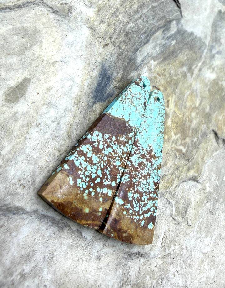 RARE Number 8 Turquoise (Nevada) Matching Earring Slab Bead