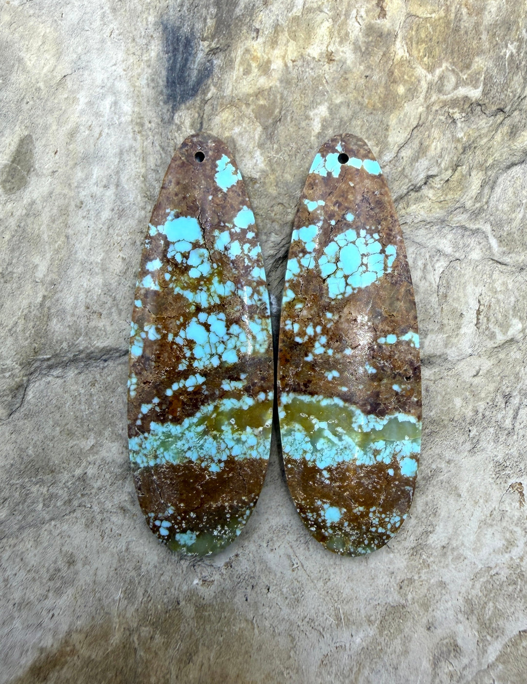 RARE Number 8 Turquoise (Nevada) Matching Earring Slab Bead