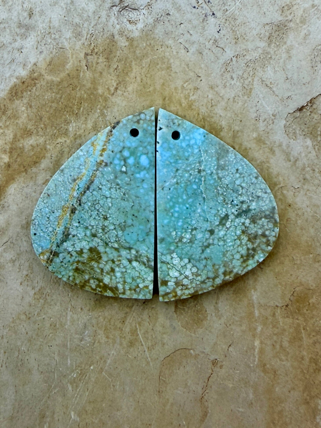 RARE Number 8 Turquoise (Nevada) Matching Earring Slab Bead