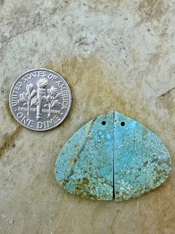 RARE Number 8 Turquoise (Nevada) Matching Earring Slab Bead