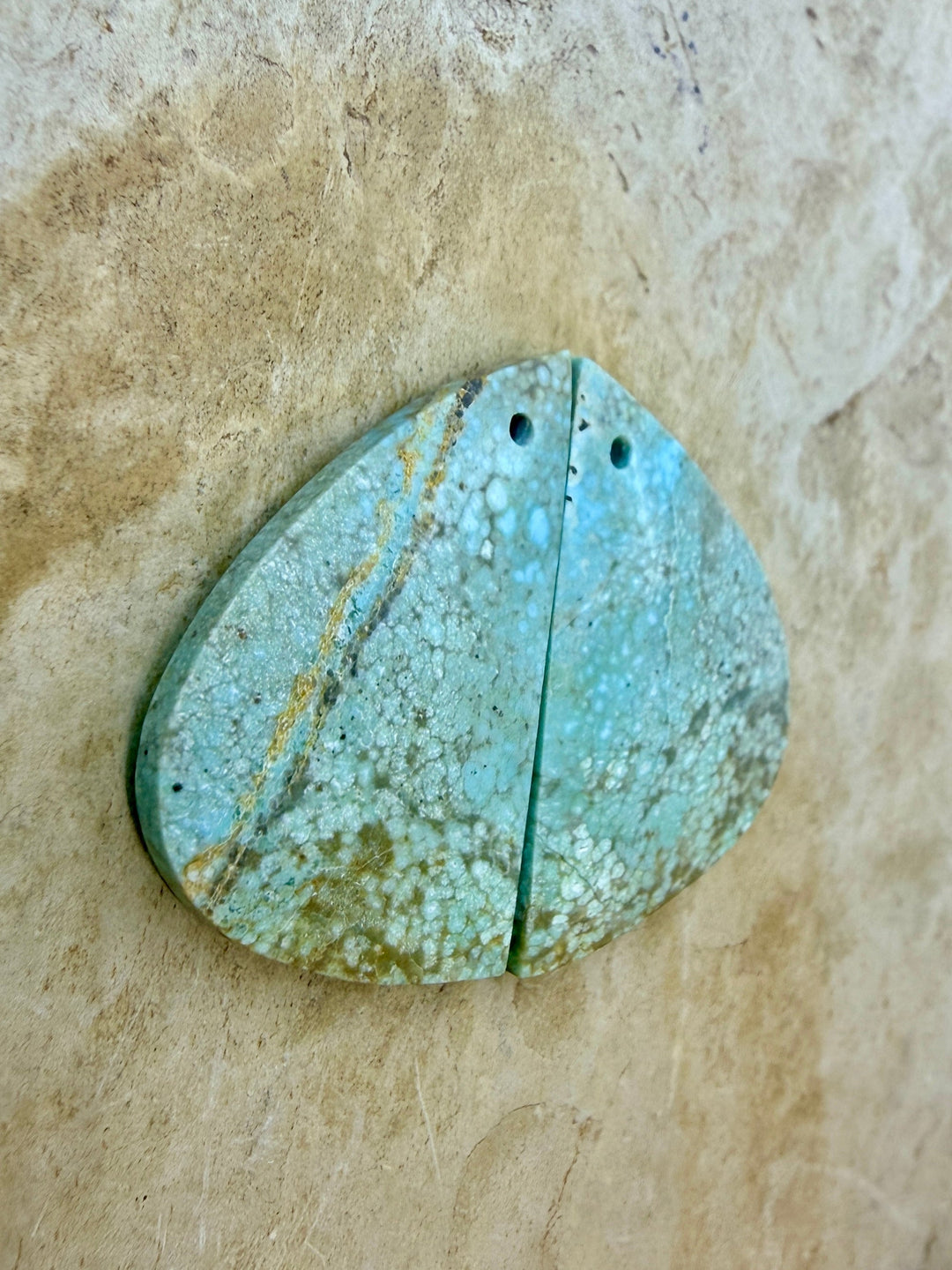 RARE Number 8 Turquoise (Nevada) Matching Earring Slab Bead