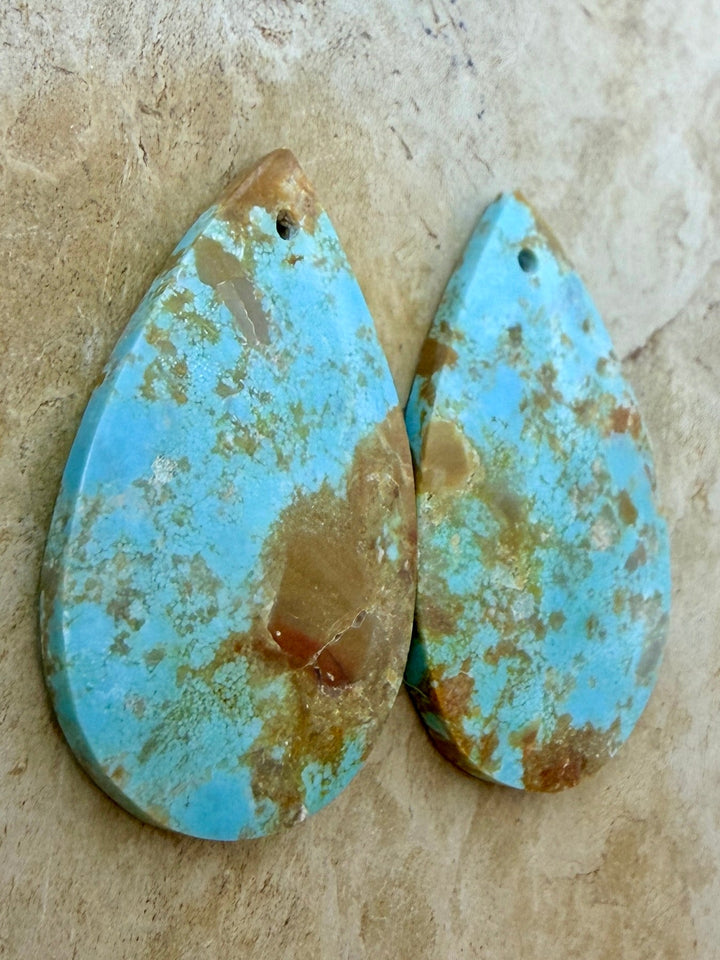 RARE Number 8 Turquoise (Nevada) Matching Earring Slab Bead