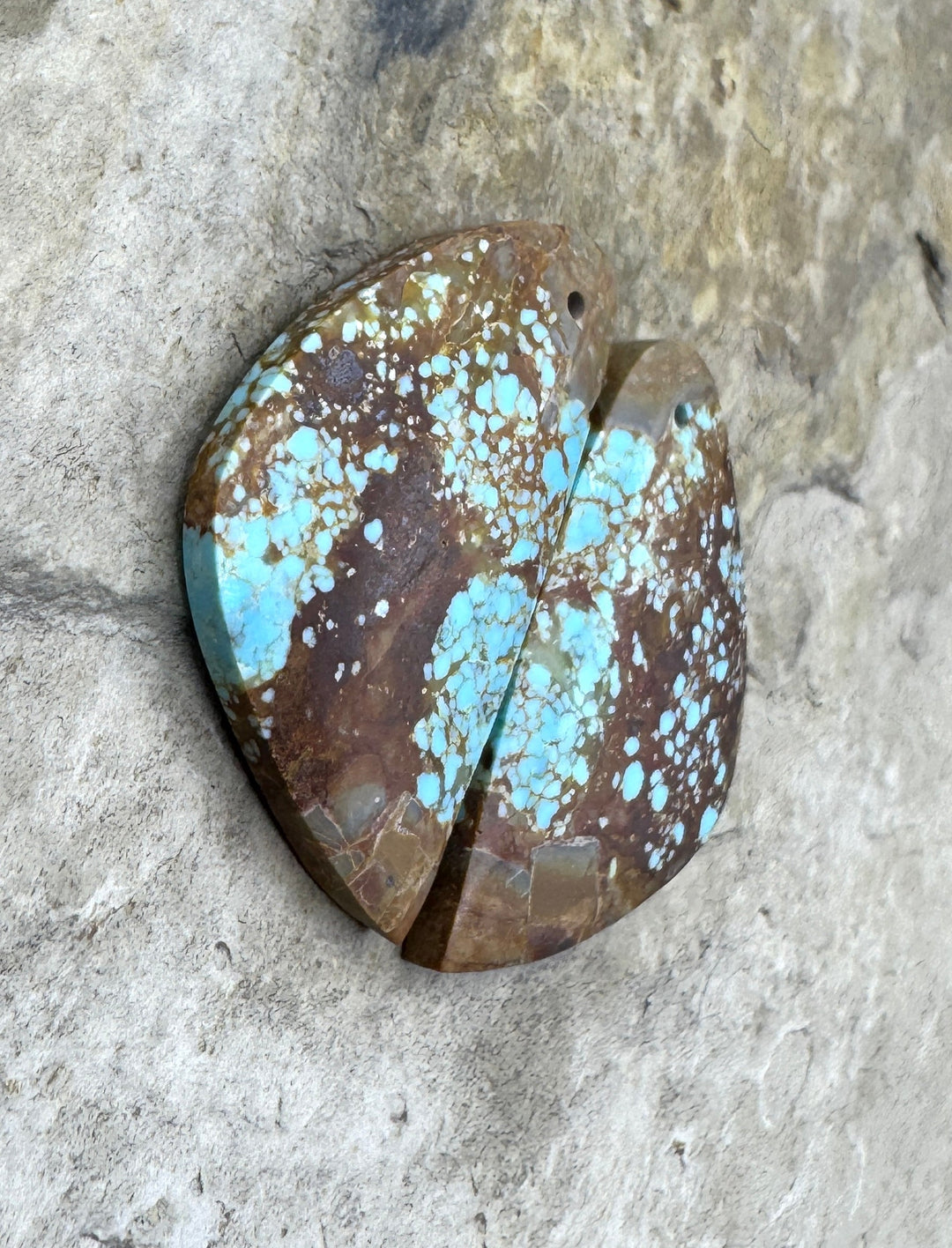 RARE Number 8 Turquoise (Nevada) Matching Earring Slab Bead