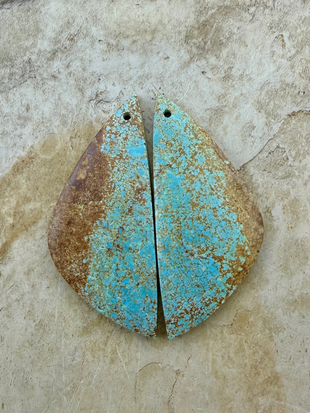 RARE Number 8 Turquoise (Nevada) Matching Earring Slab Bead