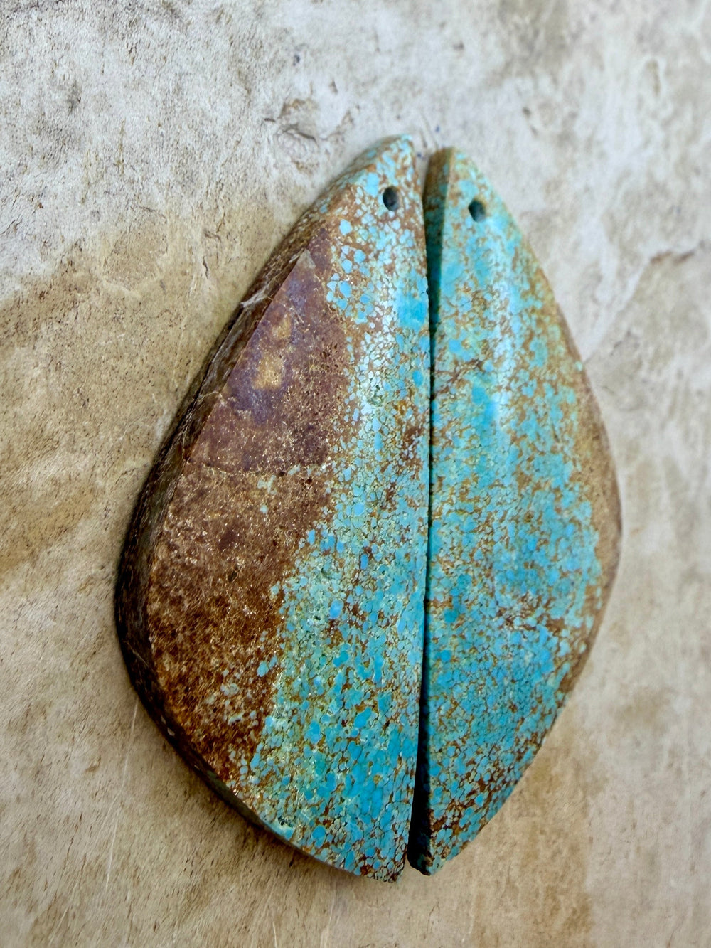 RARE Number 8 Turquoise (Nevada) Matching Earring Slab Bead