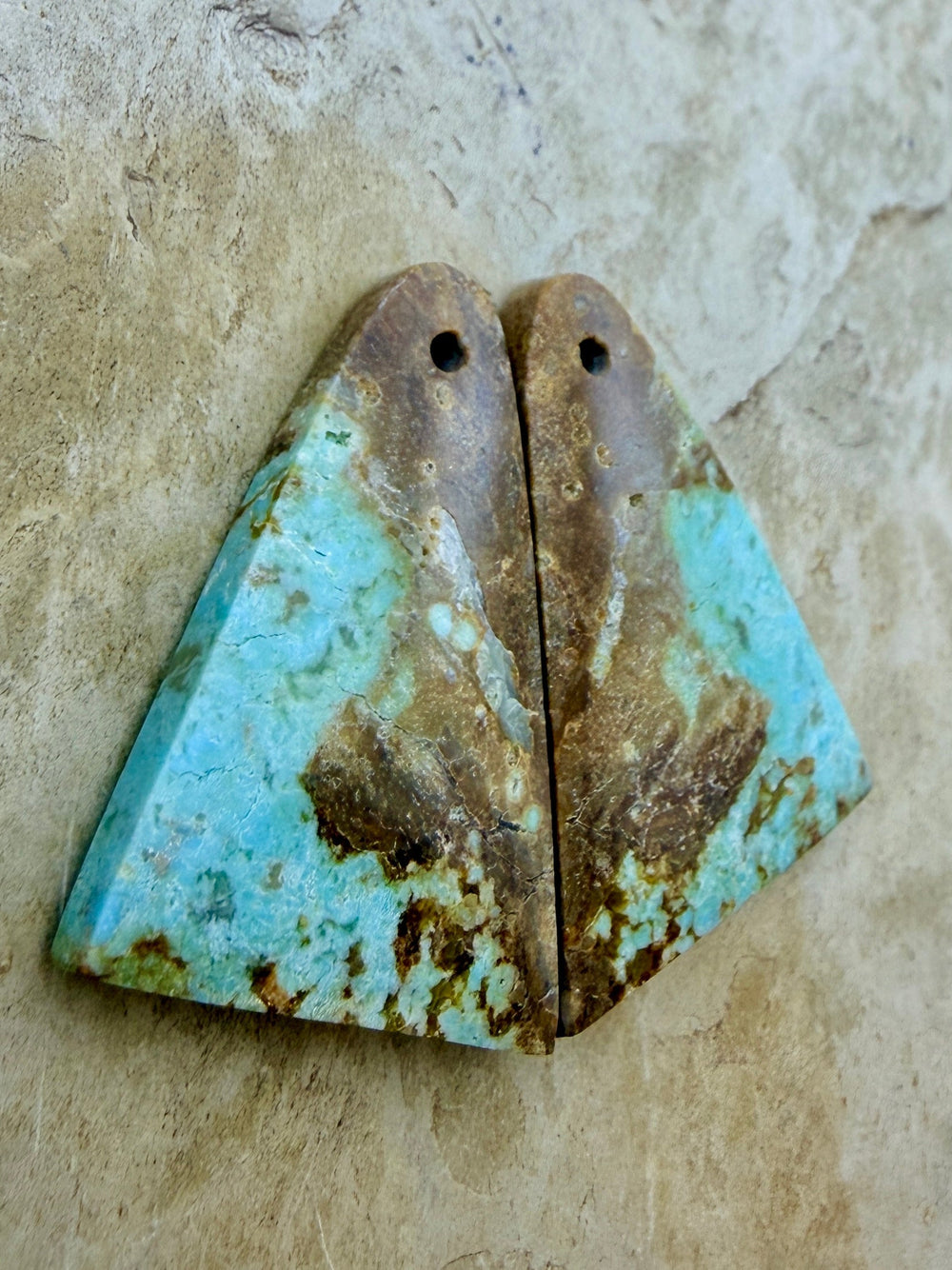 RARE Number 8 Turquoise (Nevada) Matching Earring Slab Bead