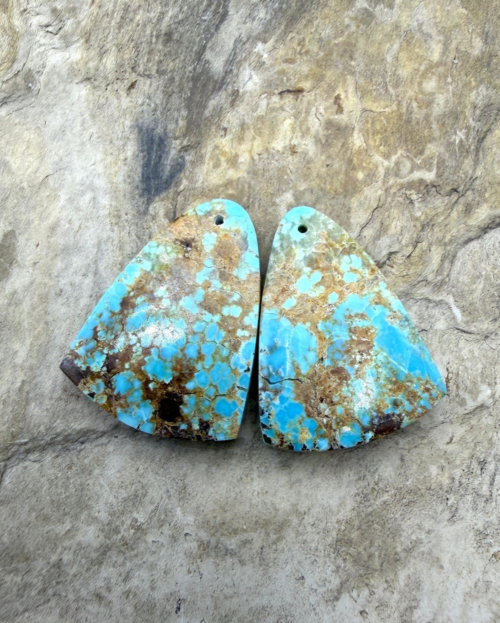 RARE Number 8 Turquoise (Nevada) Matching Earring Slab Bead