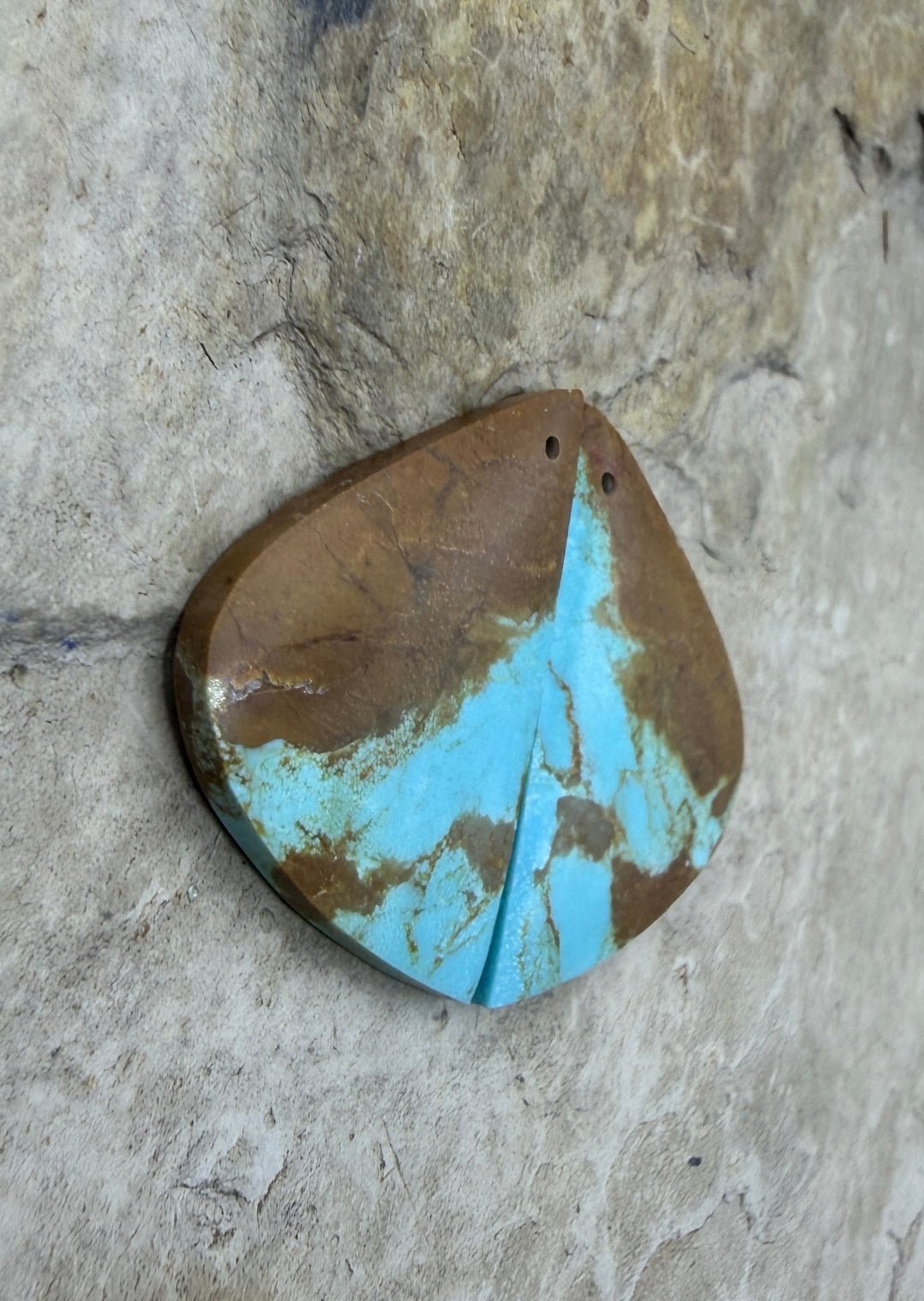 RARE Number 8 Turquoise (Nevada) Matching Earring Slab Bead