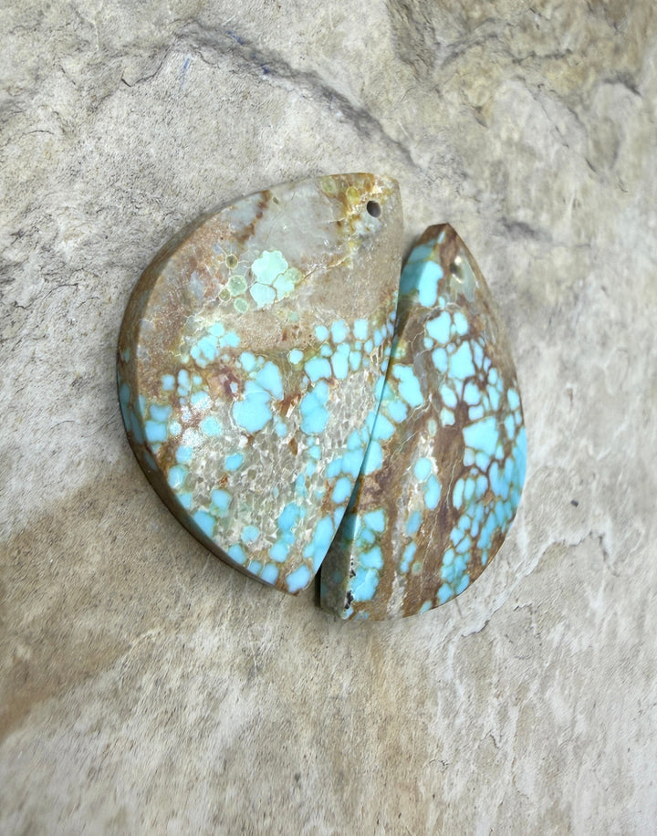 RARE Number 8 Turquoise (Nevada) Matching Earring Slab Bead