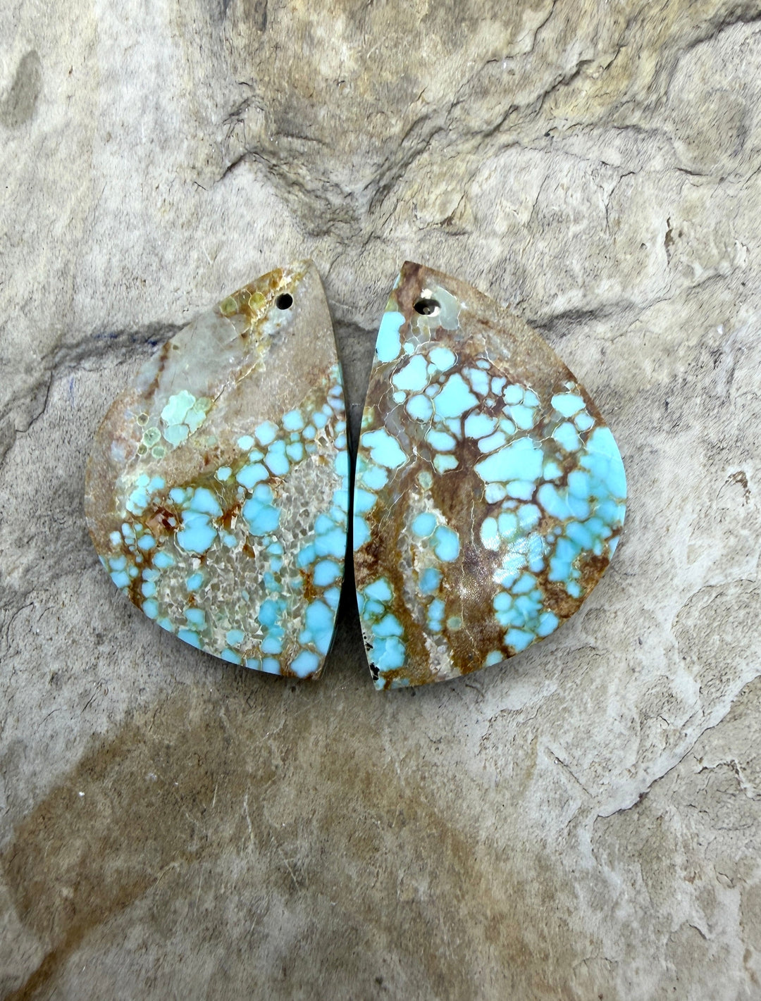 RARE Number 8 Turquoise (Nevada) Matching Earring Slab Bead