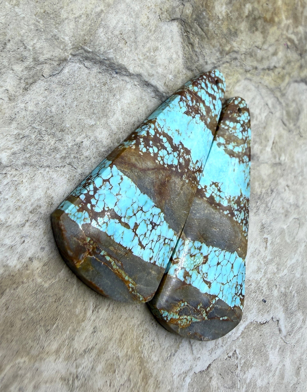 RARE Number 8 Turquoise (Nevada) Matching Earring Slab Bead