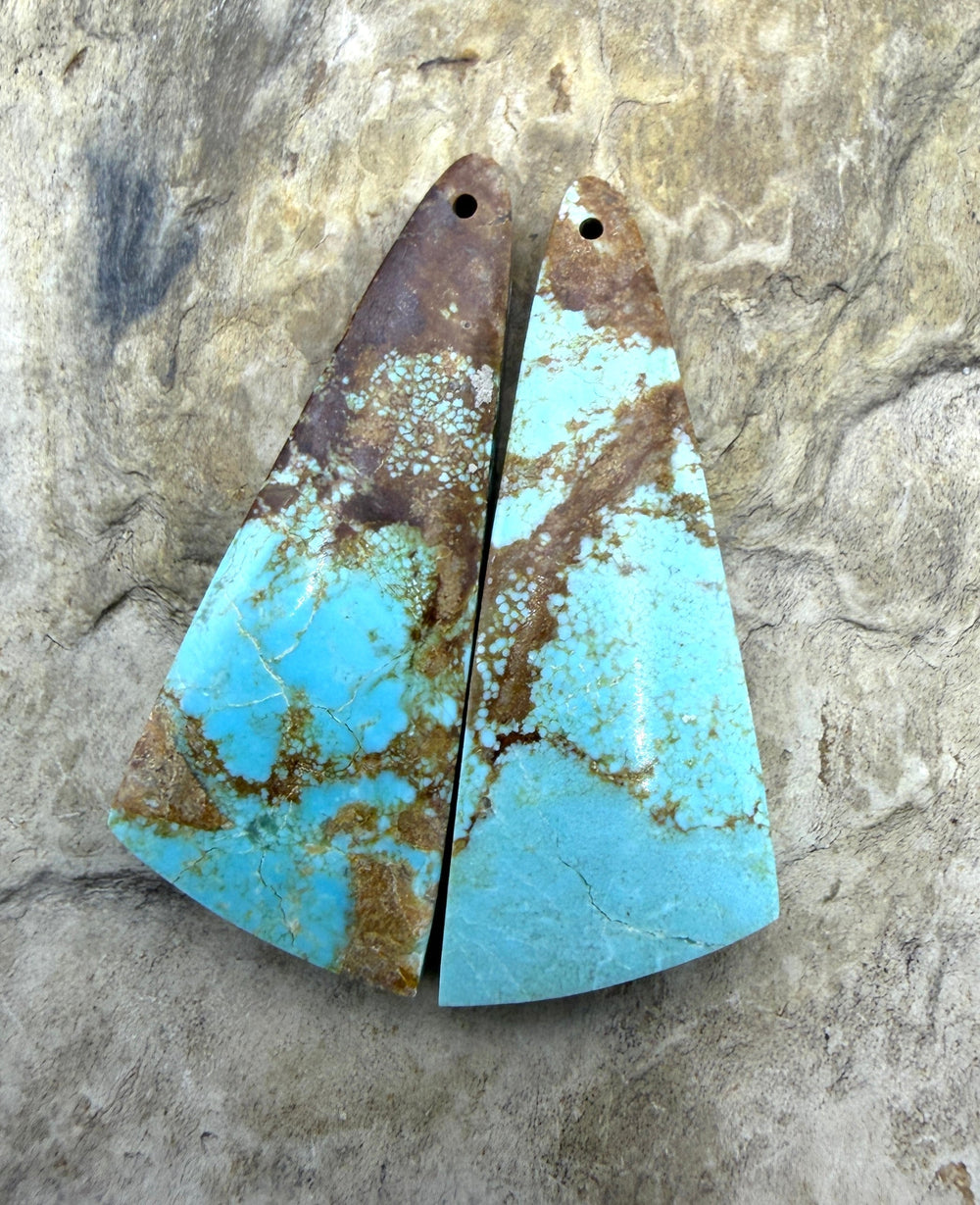 RARE Number 8 Turquoise (Nevada) Matching Earring Slab Bead