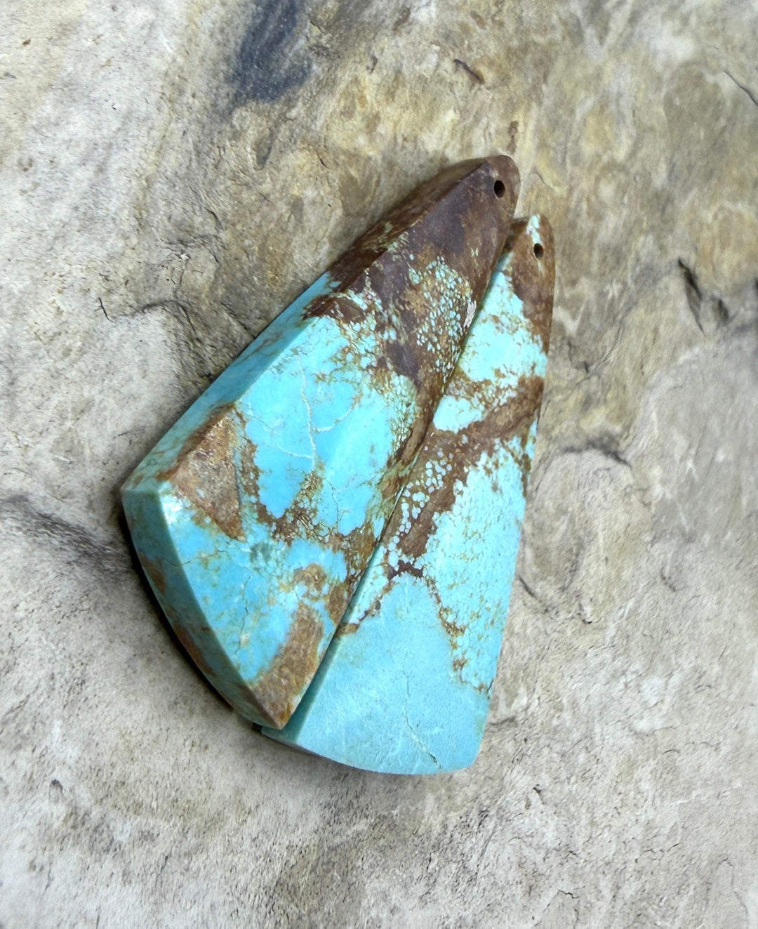 RARE Number 8 Turquoise (Nevada) Matching Earring Slab Bead