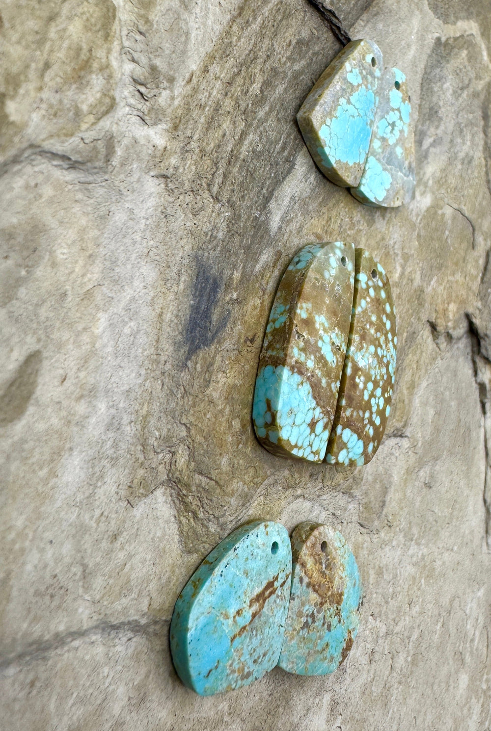 RARE Number 8 Turquoise (Nevada) Matching Earring Slab Bead