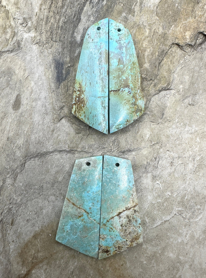 RARE Number 8 Turquoise (Nevada) Matching Earring Slab Bead