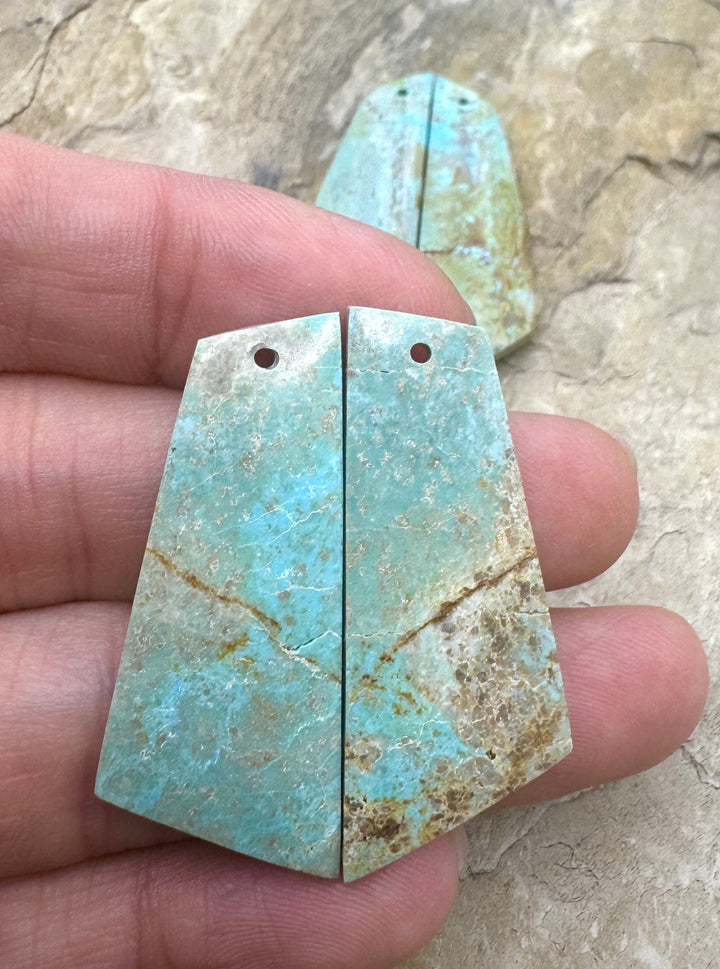 RARE Number 8 Turquoise (Nevada) Matching Earring Slab Bead