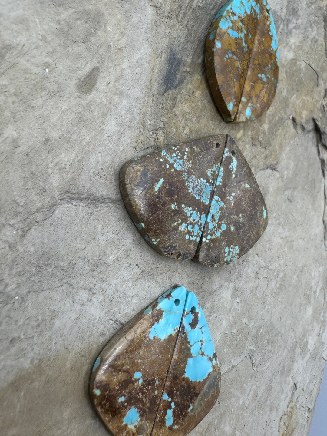 RARE Number 8 Turquoise (Nevada) Matching Earring Slab Bead