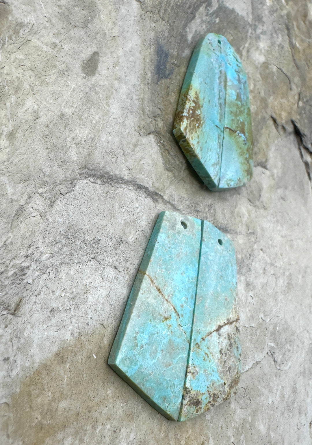 RARE Number 8 Turquoise (Nevada) Matching Earring Slab Bead