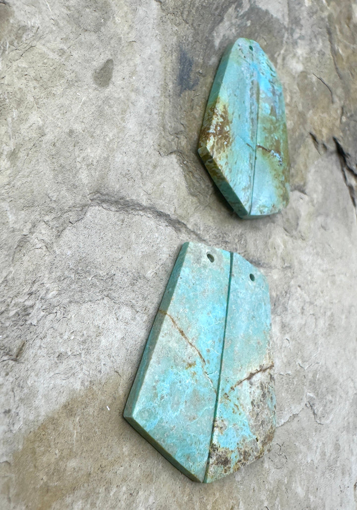RARE Number 8 Turquoise (Nevada) Matching Earring Slab Bead