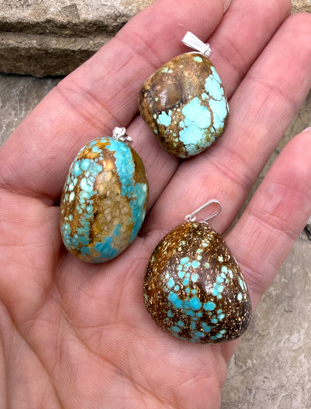 RARE Number 8 Turquoise (Nevada) Pendant with Sterling
