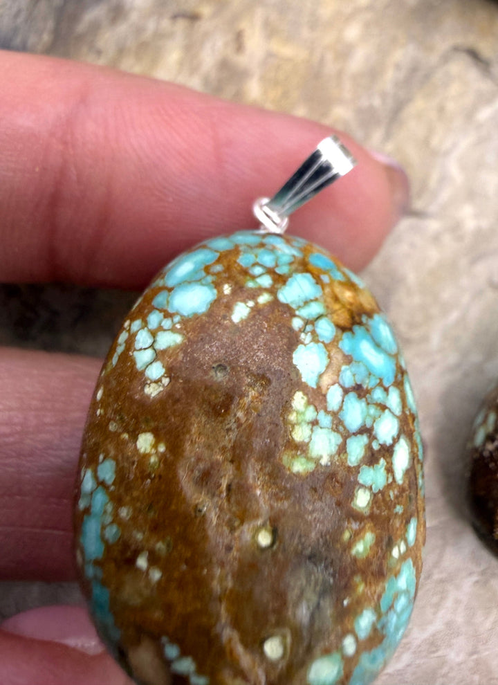 RARE Number 8 Turquoise (Nevada) Pendant with Sterling