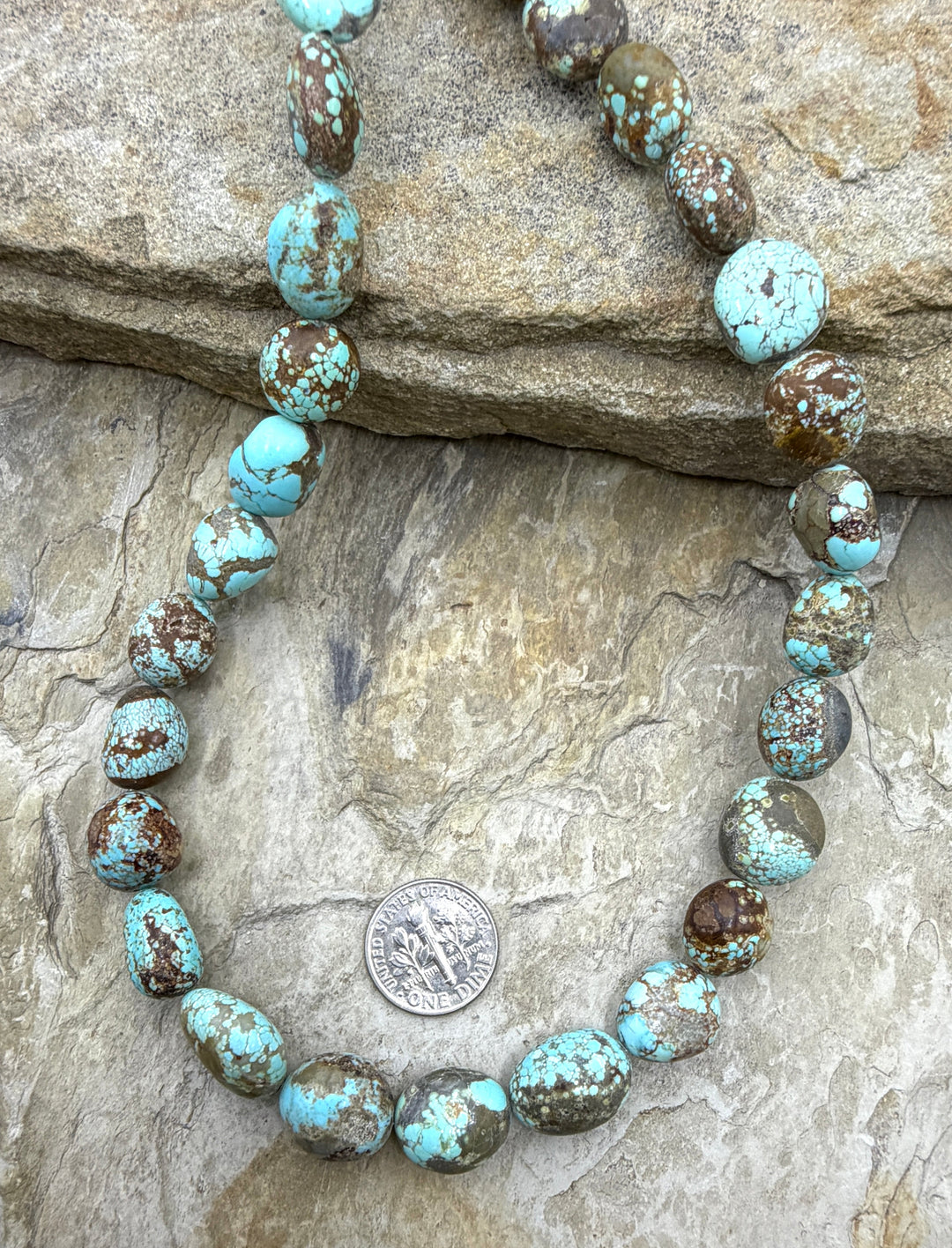 RARE Number 8 Turquoise (Nevada) Rounded Nugget Beads