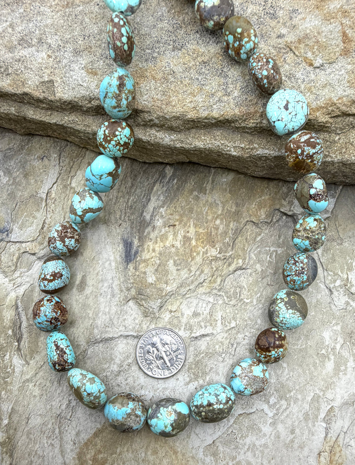 RARE Number 8 Turquoise (Nevada) Rounded Nugget Beads