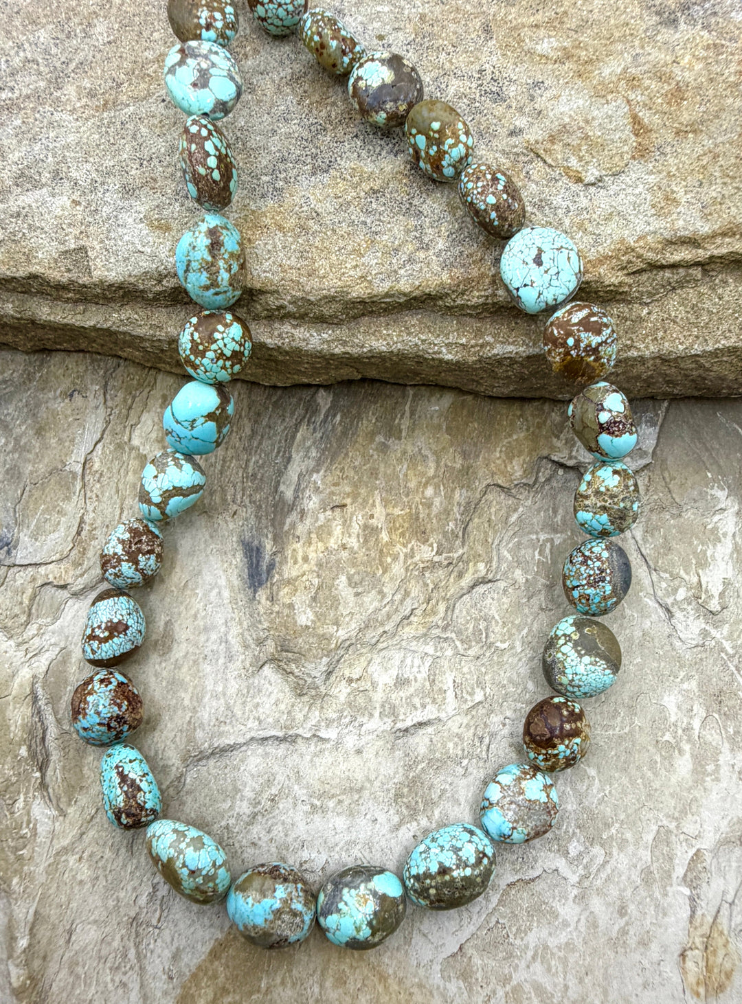 RARE Number 8 Turquoise (Nevada) Rounded Nugget Beads