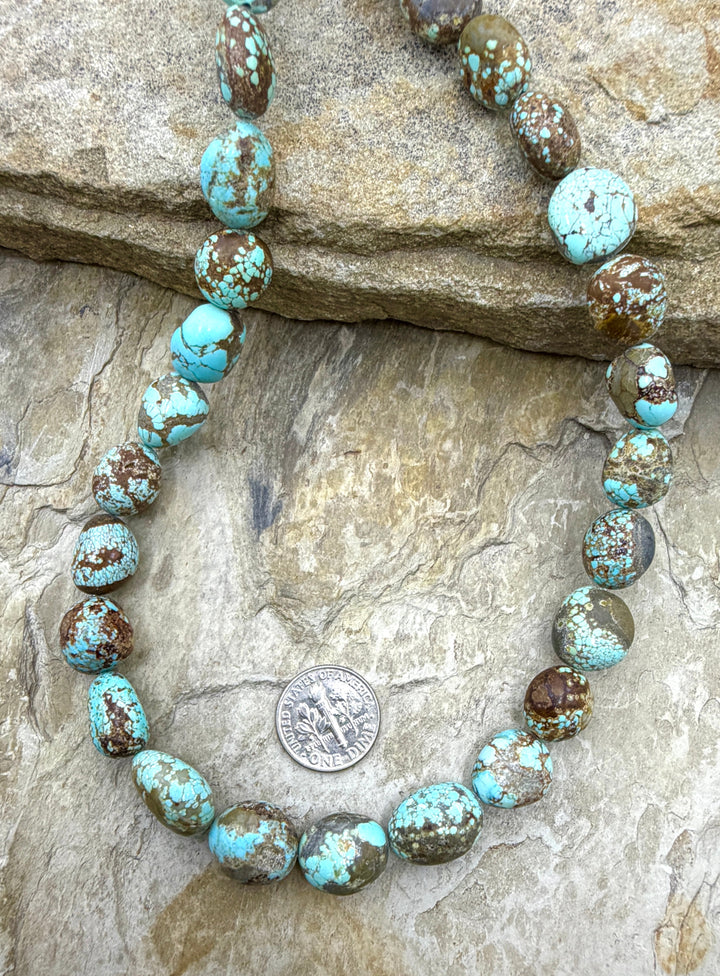 RARE Number 8 Turquoise (Nevada) Rounded Nugget Beads