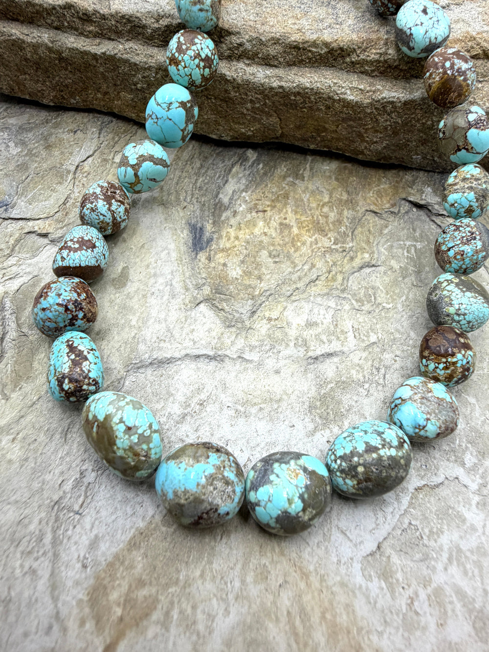 RARE Number 8 Turquoise (Nevada) Rounded Nugget Beads