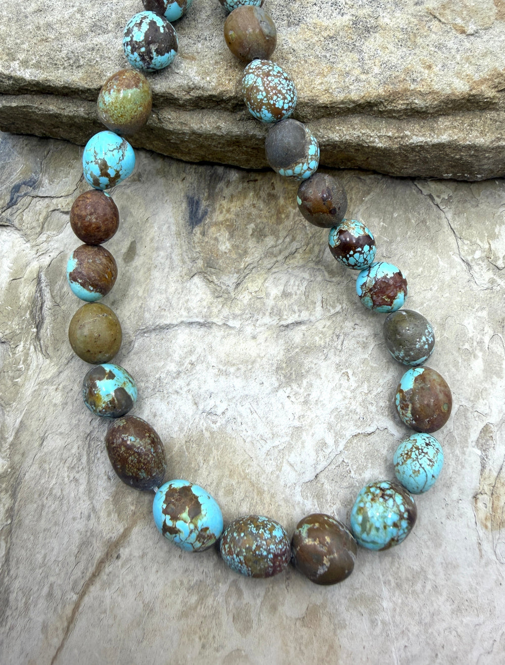 RARE Number 8 Turquoise (Nevada) Rounded Nugget Beads