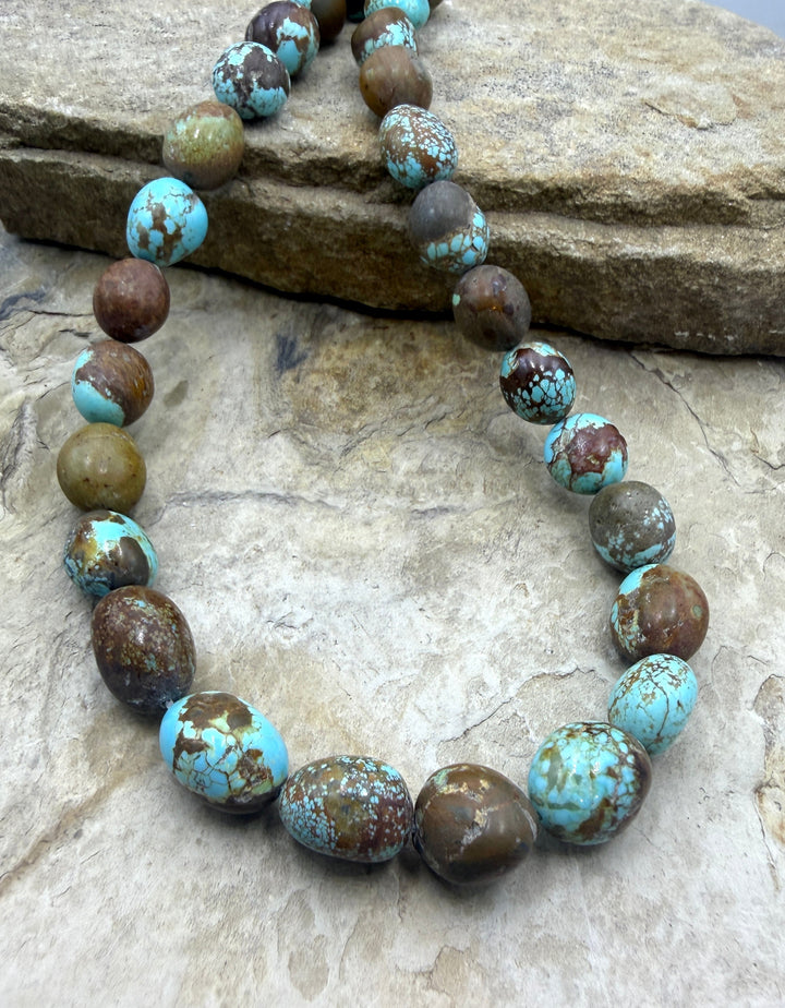 RARE Number 8 Turquoise (Nevada) Rounded Nugget Beads