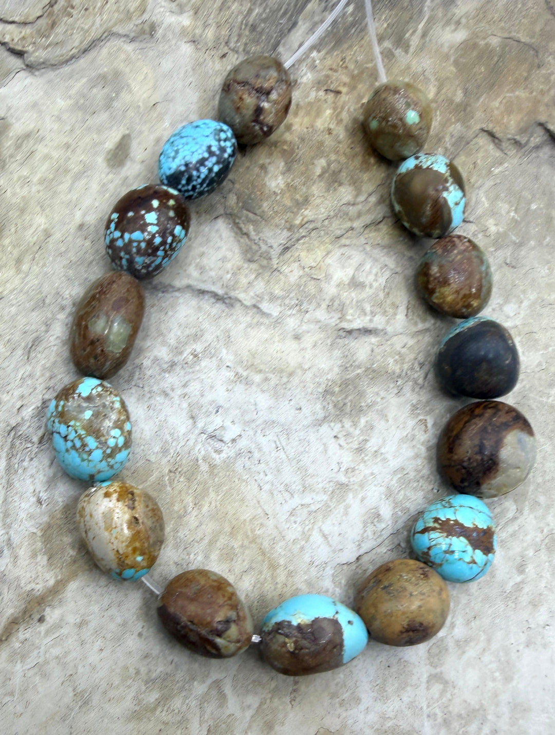 RARE Number 8 Turquoise (Nevada) Rounded Nugget Beads