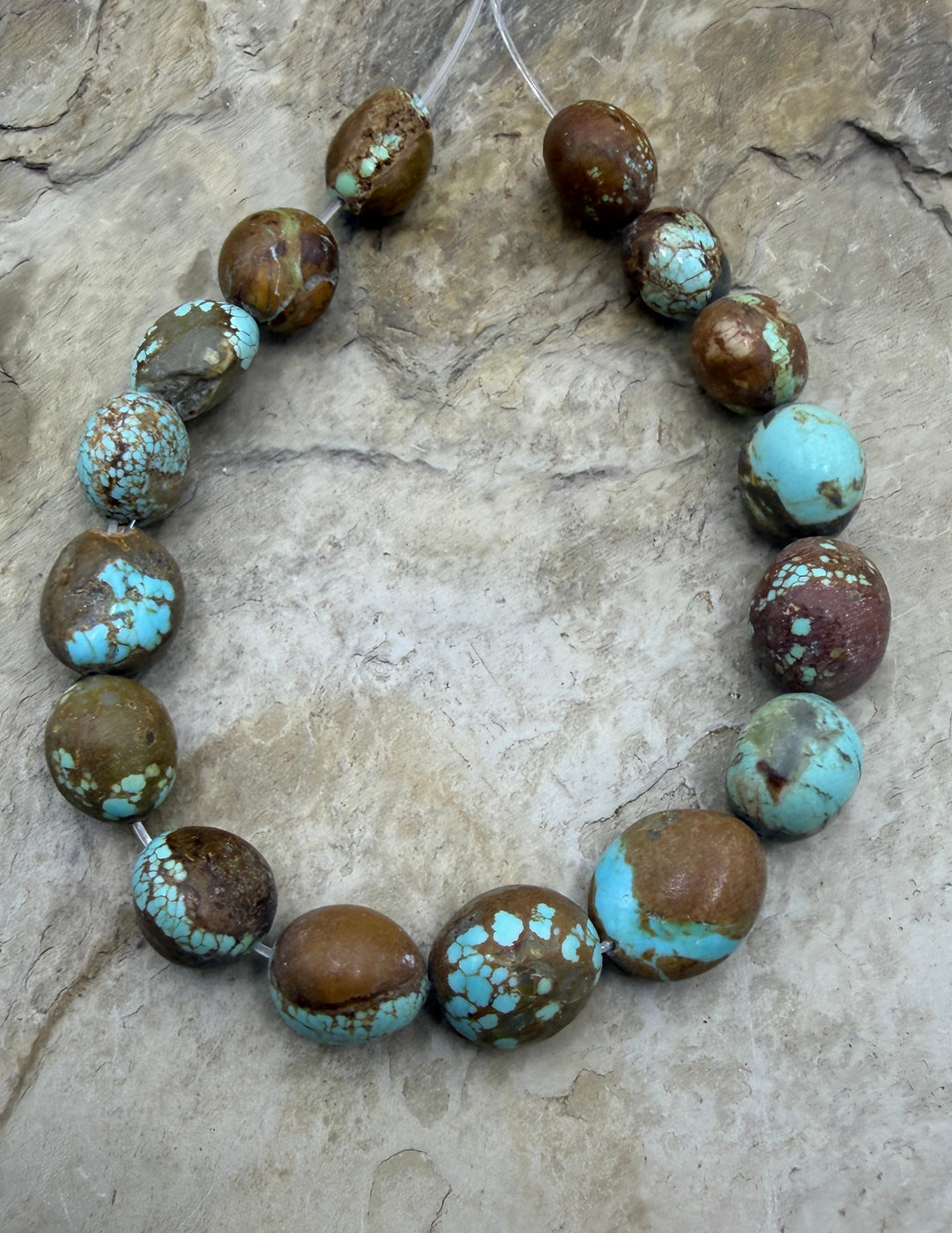 RARE Number 8 Turquoise (Nevada) Rounded Nugget Beads