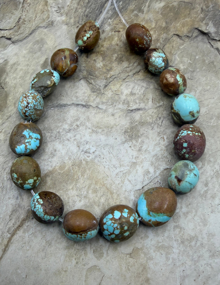 RARE Number 8 Turquoise (Nevada) Rounded Nugget Beads